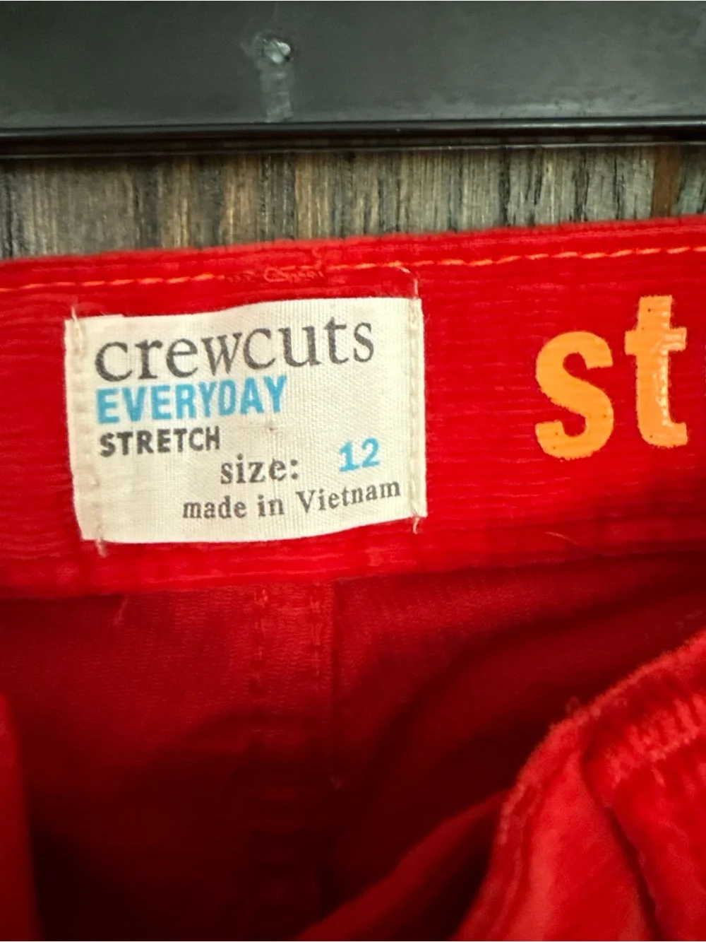 Crewcuts Bright Tomato Red Corduroy Kids Jeans Size 12 Like New